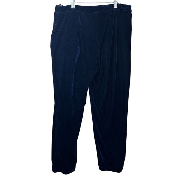 Sabine Blue Velvet Jogger Pants sz L - Picture 1 of 10